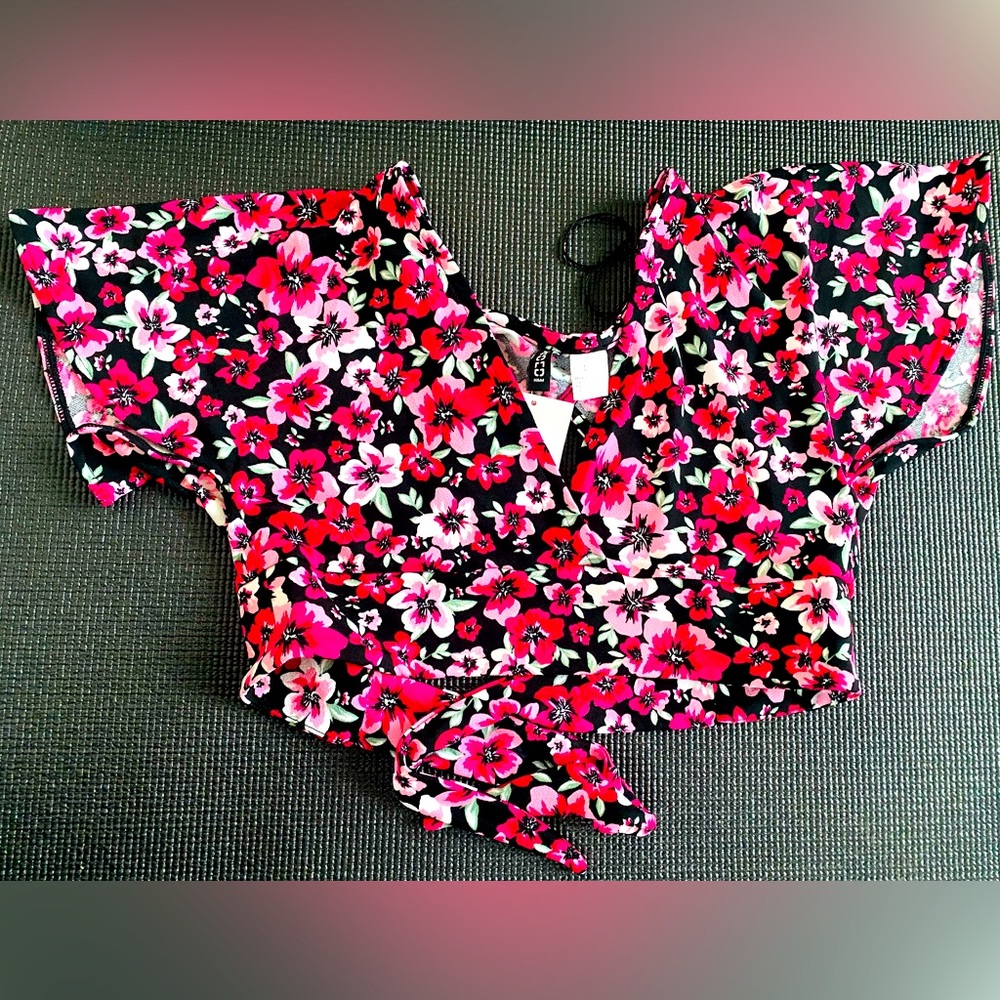 Floral Crop Top - Tie Up